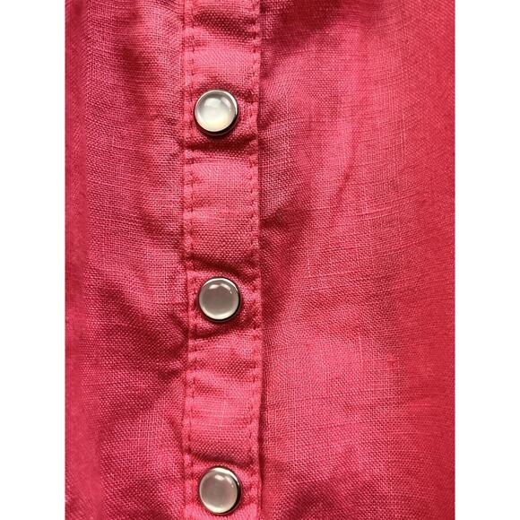 Nine West Dress Women’s Top Size Small Pink Smock Elastic Waist Pearl snap - Picture 7 of 8